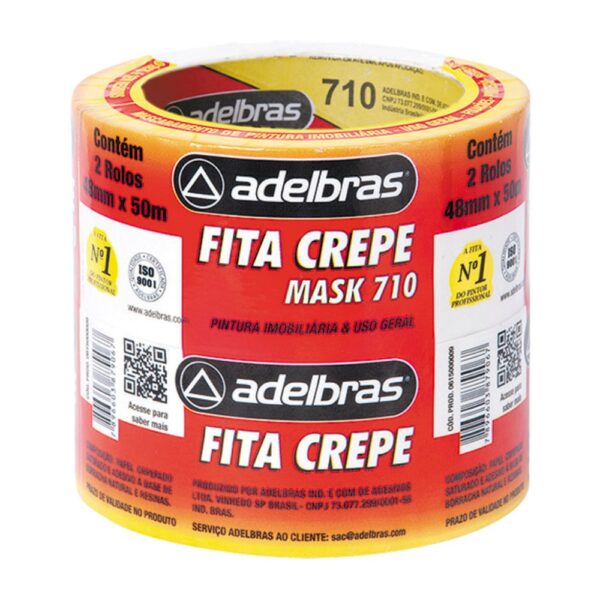 Cinta Adhesiva Crepe Blanca 710 Adelbras 48x50 Torre x2 rollos