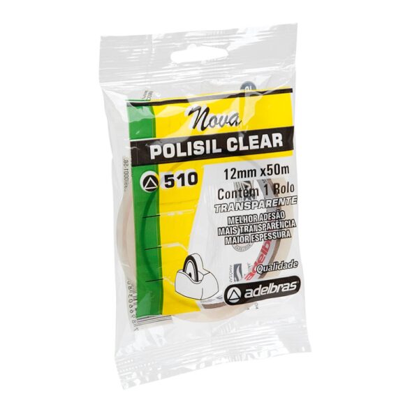 Cinta Adhesiva Polisil Transparente 510 Adelbras 12x50 Flow Pack