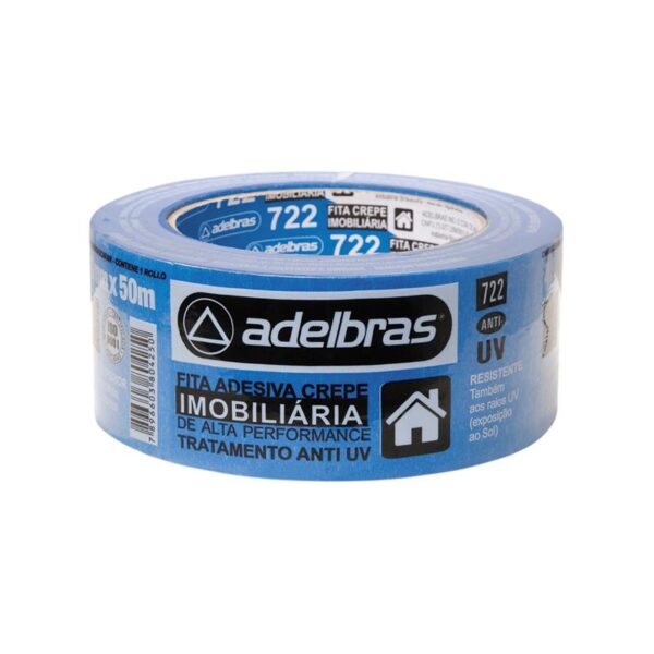 Cinta Adhesiva Crepe Azul 722 Adelbras 48x50 Sleeve