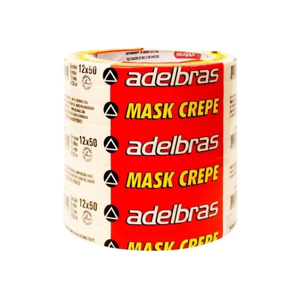 Cinta Adhesiva Crepe Blanca 710 Adelbras 12x50 Torre x9 rollos