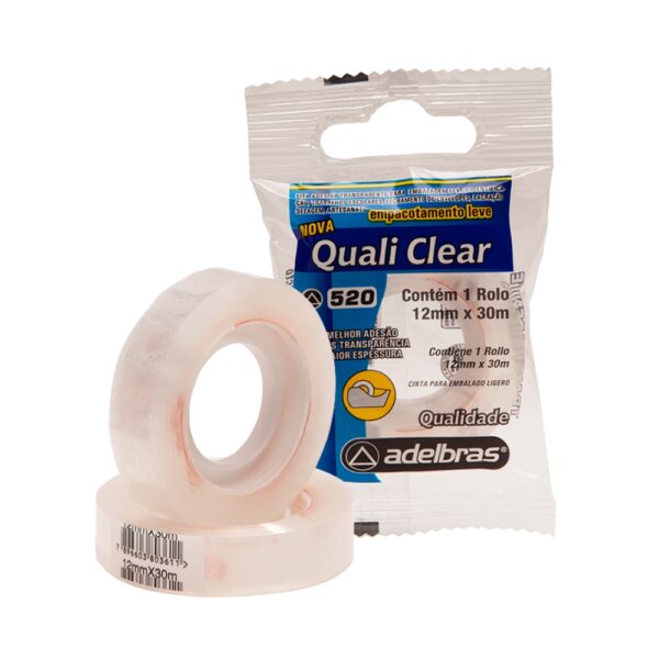 Cinta Adhesiva Qualitape Transparente 520 Adelbras 12x30 Flow Pack