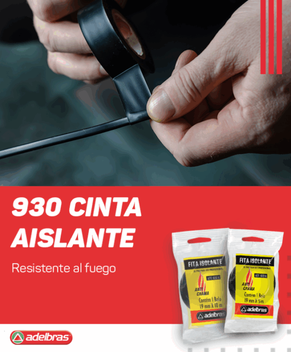 Cinta Aislante 930 Adelbras 19x10 Flow Pack - Imagen 2