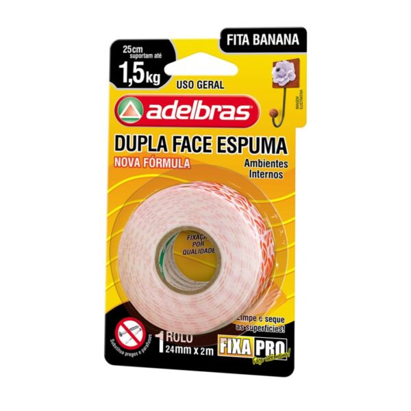Cinta Adhesiva Doble Faz Espuma 941 Adelbras 24x2 Blister