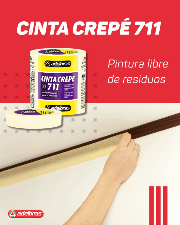 Cinta Adhesiva Crepe Blanca 711 Adelbras 48x40 Sleeve - Imagen 3