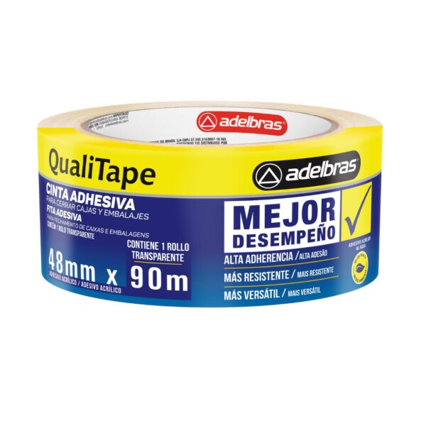 Cinta Adhesiva Qualitape Transprente 520 Adelbras 48x90 Sleeve
