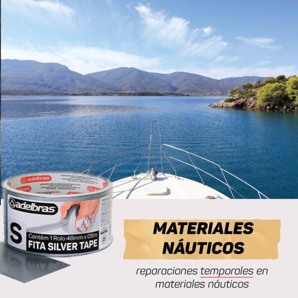 Cinta Adhesiva Reforzada Silver Plata 960 Adelbras 48x5 Sleeve - Imagen 3