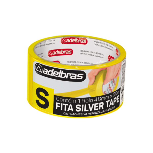 Cinta Adhesiva Reforzada Silver Amarilla 960 Adelbras 48x5 Sleeve