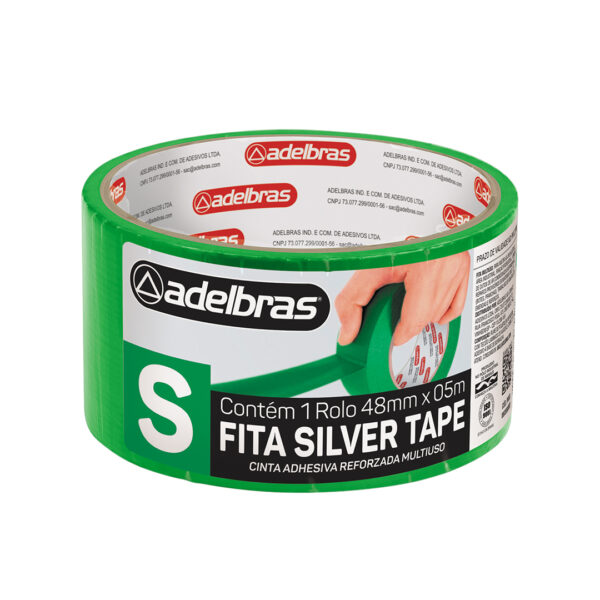 Cinta Adhesiva Reforzada Silver Verde 960 Adelbras 48x5 Sleeve